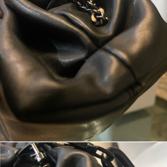 BADGLEY MISCHKA Black Chain Shoulder & Clutch Bag VEGAN Leather Cruelty Free - Picture 7 of 16